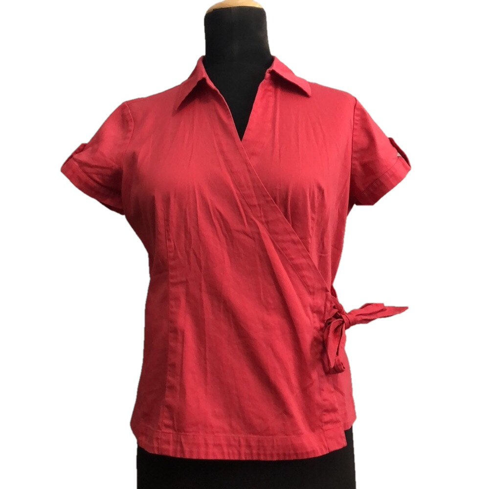 Van Heusen Coral Coloured Wrap Top, Size Large